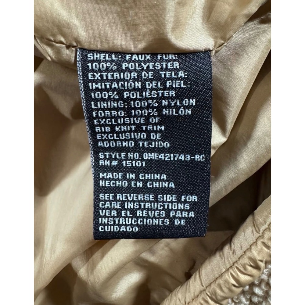 1 Madison Expedition Sherpa Fleece Hooded Jacket Tan Camel Full Zip Large - Picture 4 of 9